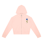 Wild and Fearless // Blue Bloom Cropped Zip Hoodie