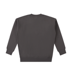 Dark gray Wild and Fearless crewneck, back view