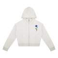 Wild and Fearless // Blue Bloom Cropped Zip Hoodie