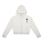 Wild and Fearless // Blue Bloom Cropped Zip Hoodie