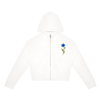 Wild and Fearless // Blue Bloom Cropped Zip Hoodie
