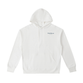 White Coral Protea hoodie, back view with coral protea flower