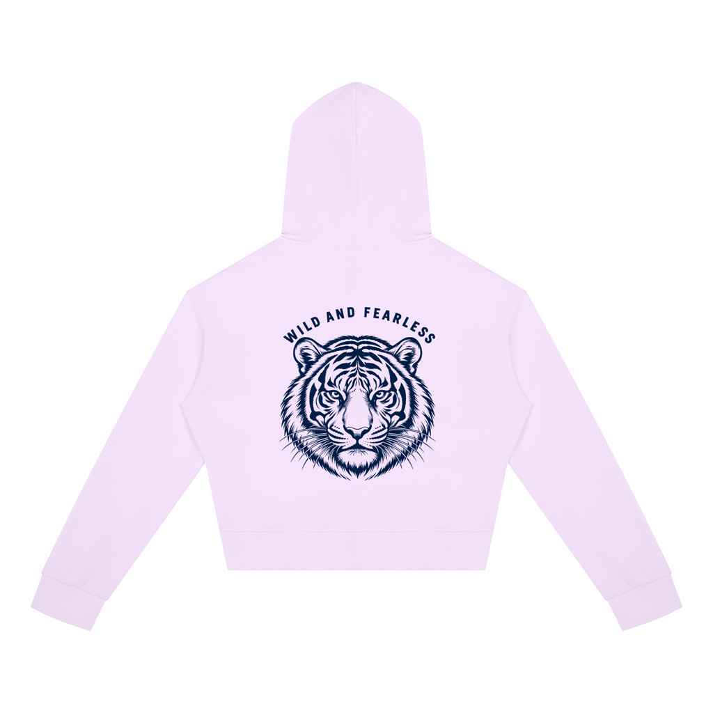 Wild and Fearless // Blue Bloom Cropped Zip Hoodie