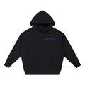 Black Bloom State hoodie, back view with large floral running club graphic
