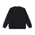 Black Essential heavyweight crewneck, back view