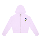 Wild and Fearless // Blue Bloom Cropped Zip Hoodie