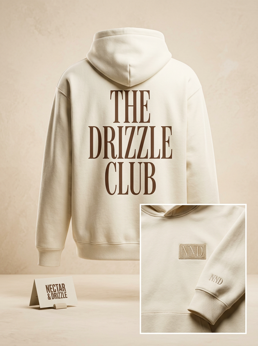 THE DRIZZLE CLUB Hoodie — Cream