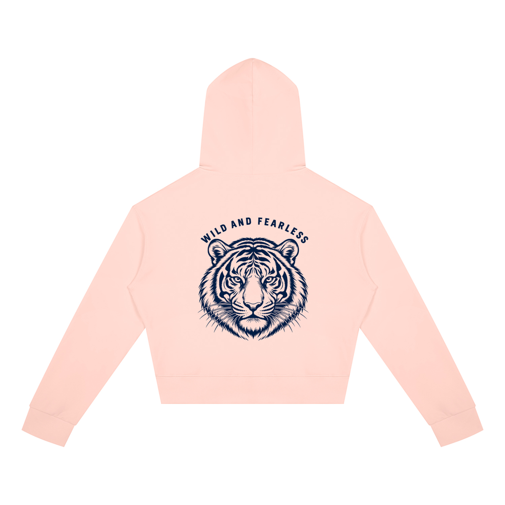 Wild and Fearless // Blue Bloom Cropped Zip Hoodie