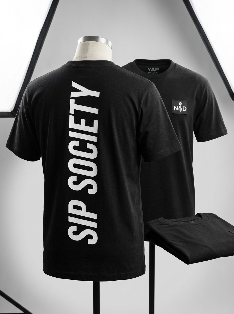 SIP SOCIETY Tee — Black